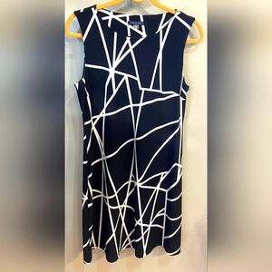 Tommy Hilfiger Black & White Sleeveless Sheath Dress Size 10